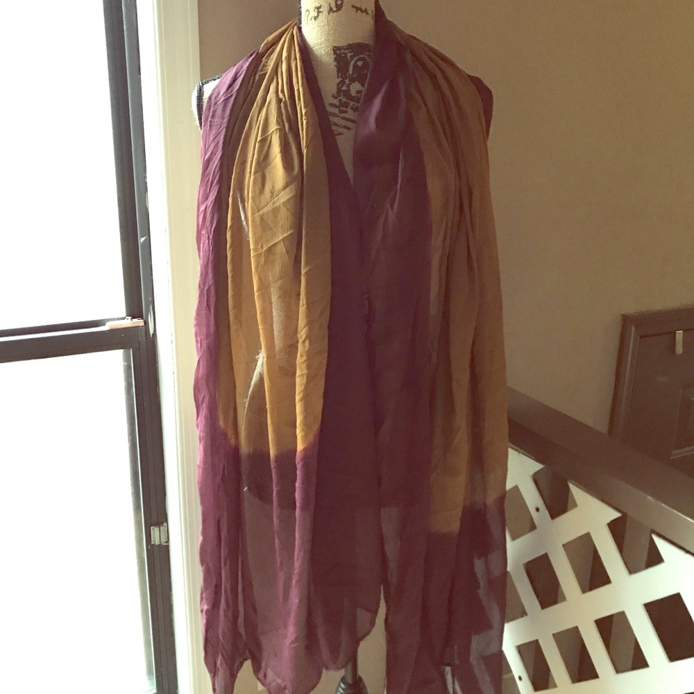 Purple Goldenrod Hand Dyed Scarf Wrap Shawl Boho
